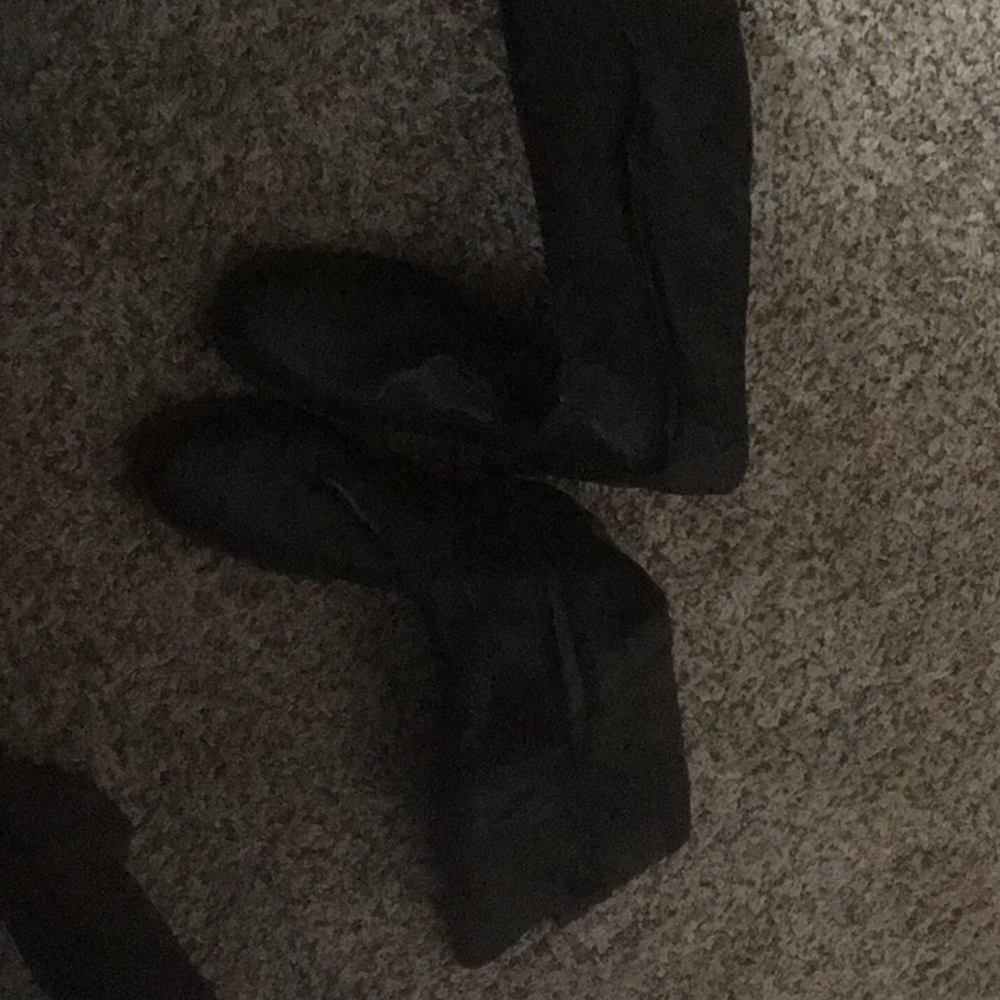 Leather knee high boots